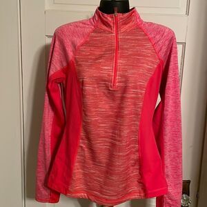 NWOT Med Tek Gear pink long sleeve 1/4 zip flared waist track mock collar jacket